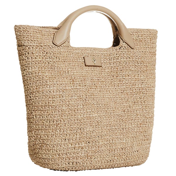 Helen Kaminski Cassia Small Basket Bag in Nougat Tan Side View